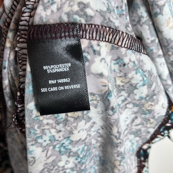 Torrid Floral Print Tiered Faux Wrap Dress Burgundy Womens 2X Wedding Guest Fall - Picture 8 of 10